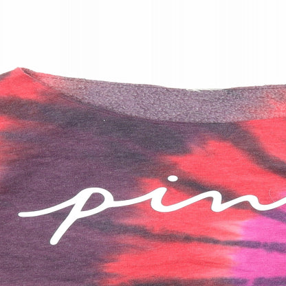 PINK Womens Multicoloured Cotton Pullover Sweatshirt Size S Pullover