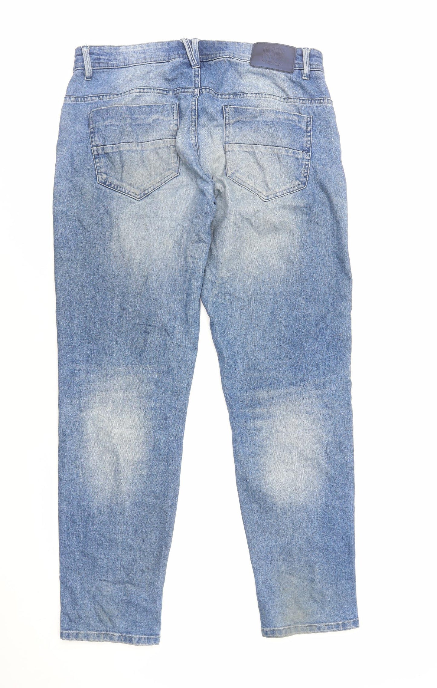 JBH Mens Blue Cotton Straight Jeans Size L Slim Zip