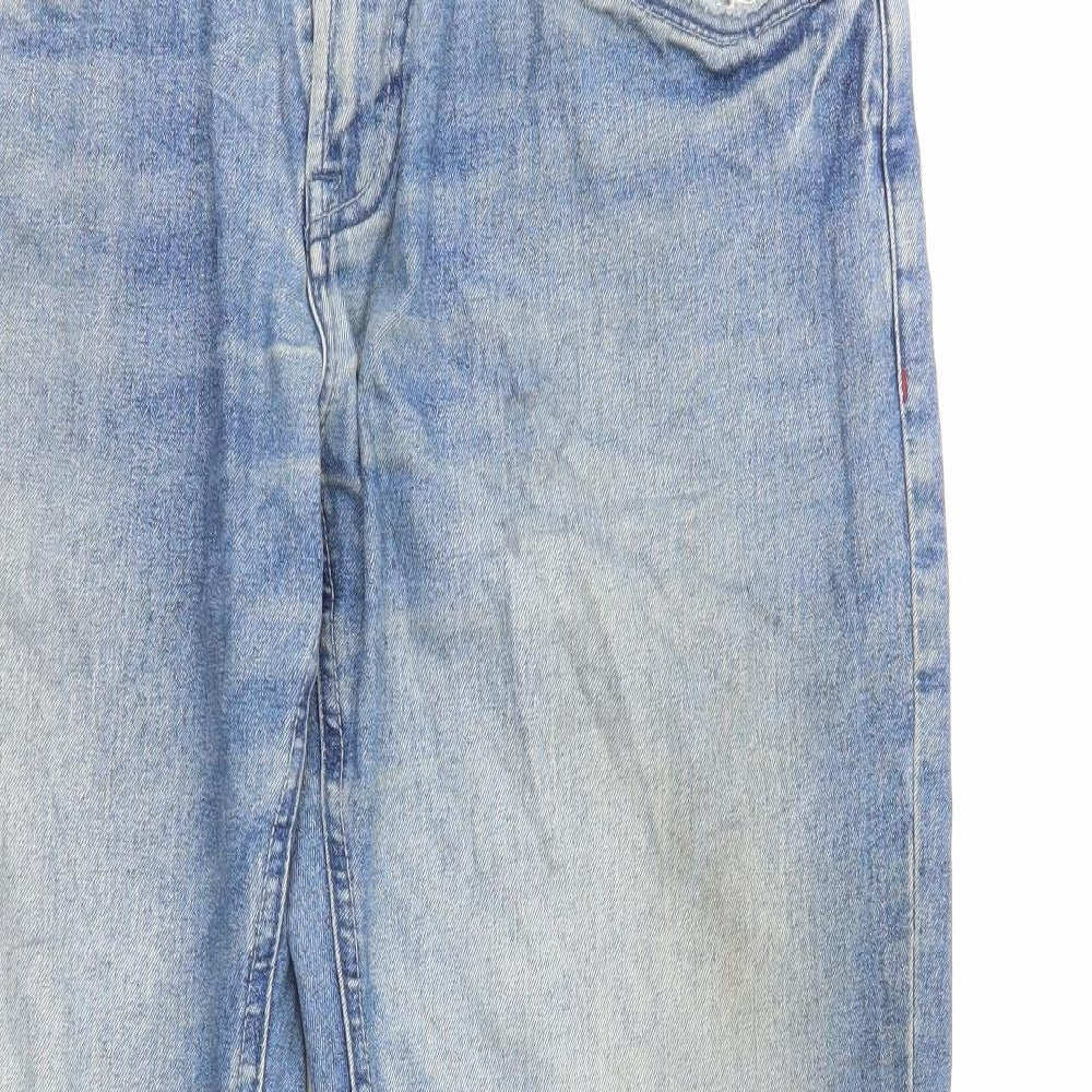 JBH Mens Blue Cotton Straight Jeans Size L Slim Zip