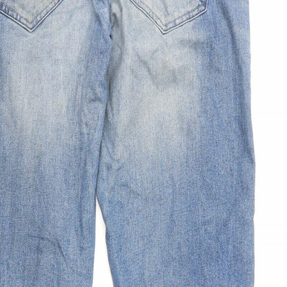 JBH Mens Blue Cotton Straight Jeans Size L Slim Zip