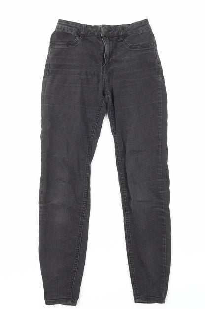 New Look Womens Black Cotton Skinny Jeans Size 6 Regular Zip