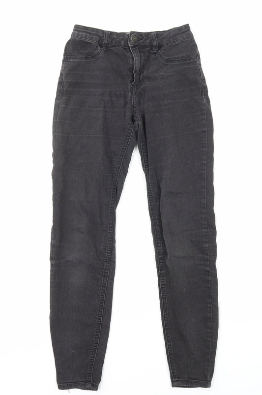 New Look Womens Black Cotton Skinny Jeans Size 6 Regular Zip