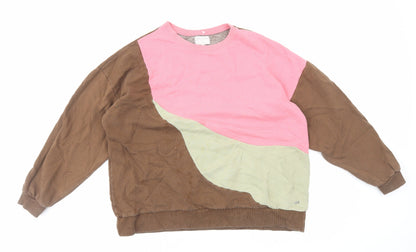 Womens UK Size L Pull&Bear Multicoloured Pullover Sweatshirt