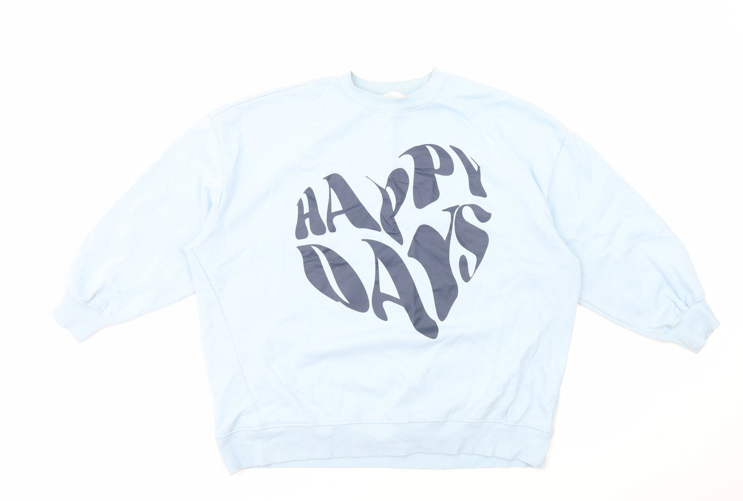 Primark Womens Blue Cotton Pullover Sweatshirt Size L Pullover - Happy Days