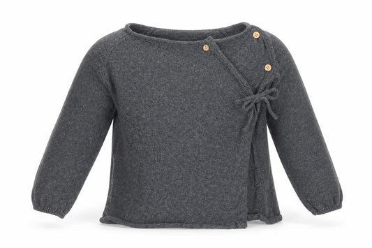 La Redoute Girls Grey Cotton Cardigan Jumper Size 12-18 Months Button