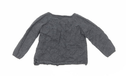 La Redoute Girls Grey Cotton Cardigan Jumper Size 12-18 Months Button