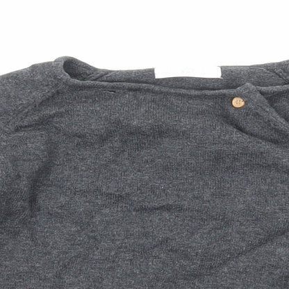 La Redoute Girls Grey Cotton Cardigan Jumper Size 12-18 Months Button