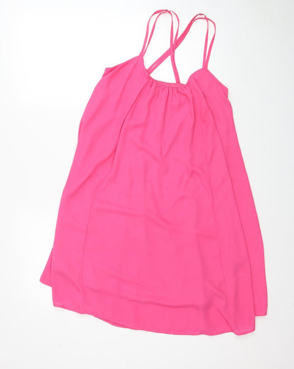 Red Herring Womens Pink Polyester Trapeze & Swing Size 10 Scoop Neck