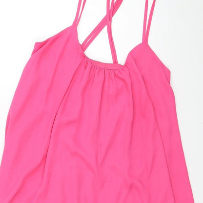 Red Herring Womens Pink Polyester Trapeze & Swing Size 10 Scoop Neck