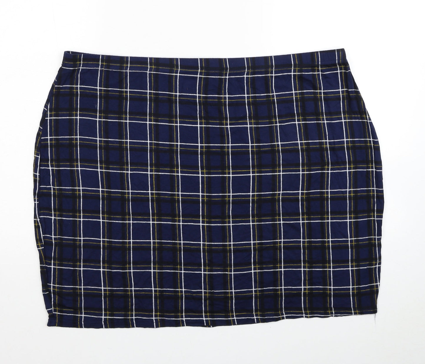 Boohoo Womens Blue Geometric Viscose Bandage Skirt Size 28