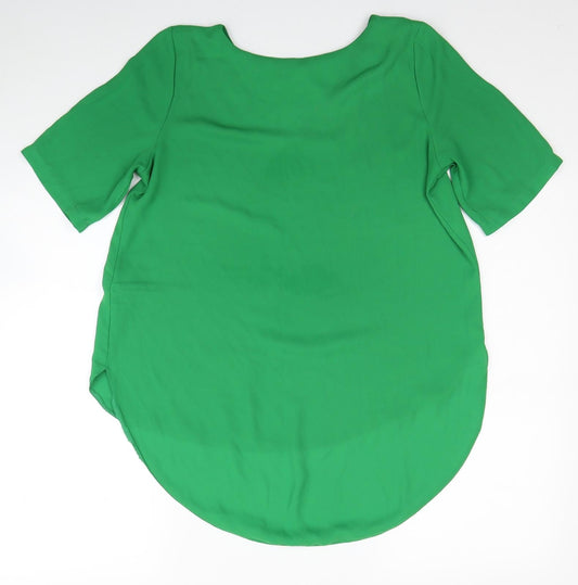 Womens UK Size 8 Preworn Green Basic T-Shirt