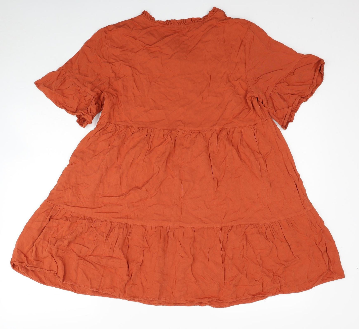 Cupshe Womens Orange Viscose A-Line Size S Sweetheart Tie