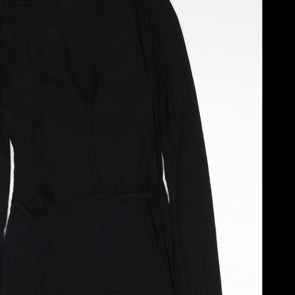 Missguided Womens Black Polyester Pencil Dress Size 10 Round Neck Pullover