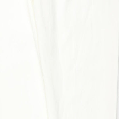 MJA Womens White Polyester Trousers Size S Regular Drawstring