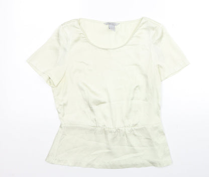 Womens UK Size 8 H&M Ivory Basic Blouse
