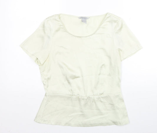 Womens UK Size 8 H&M Ivory Basic Blouse
