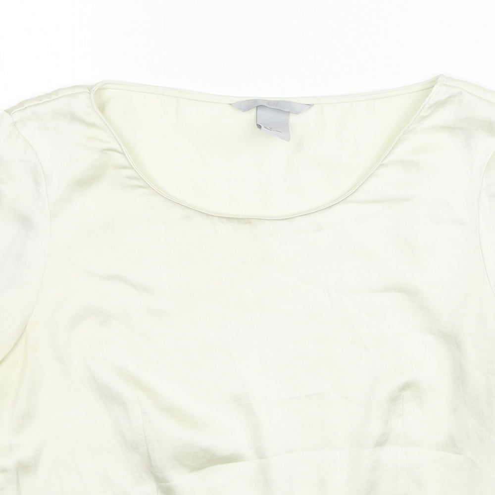 Womens UK Size 8 H&M Ivory Basic Blouse