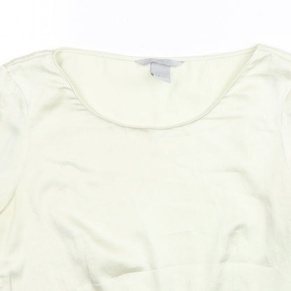 Womens UK Size 8 H&M Ivory Basic Blouse