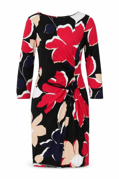 Debenhams Womens Multicoloured Geometric Polyester Sheath Size 8 Boat Neck Pullover