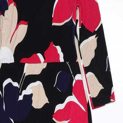 Debenhams Womens Multicoloured Geometric Polyester Sheath Size 8 Boat Neck Pullover