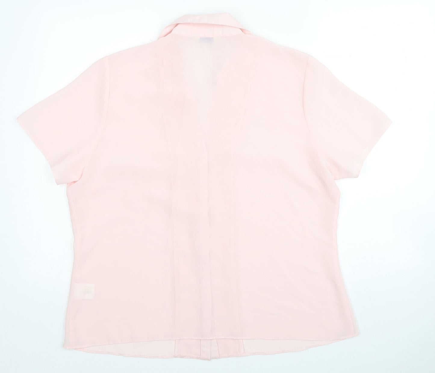 Classics Womens Pink Polyester Basic Button-Up Size 16 Collared