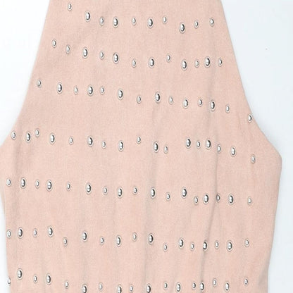 Missguided Womens Pink Polyester Playsuit One-Piece Size 6 Zip