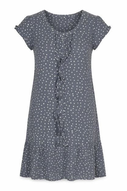 Monsoon Womens Grey Polka Dot Viscose A-Line Size 10 Round Neck Pullover