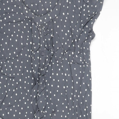 Monsoon Womens Grey Polka Dot Viscose A-Line Size 10 Round Neck Pullover