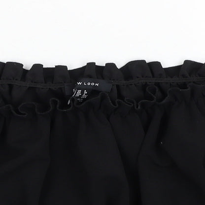 Womens UK Size 8 New Look Black Cropped Blouse