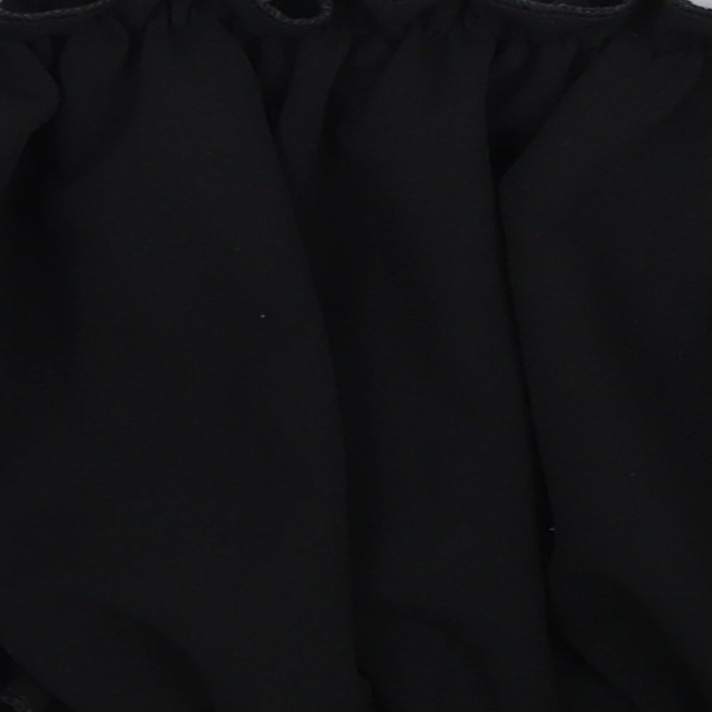 Womens UK Size 8 New Look Black Cropped Blouse