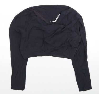 Womens UK Size S Zara Black Cropped Blouse