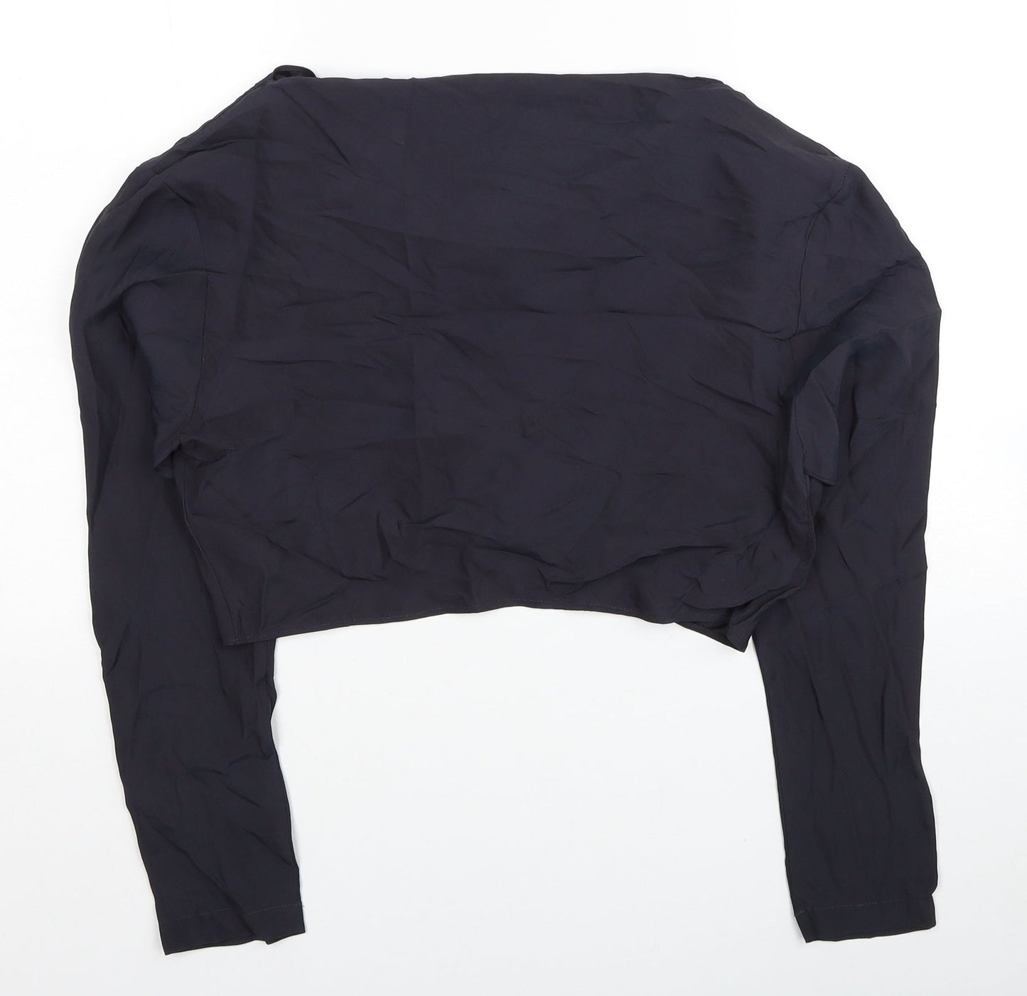 Womens UK Size S Zara Black Cropped Blouse