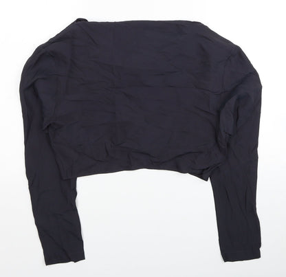 Womens UK Size S Zara Black Cropped Blouse