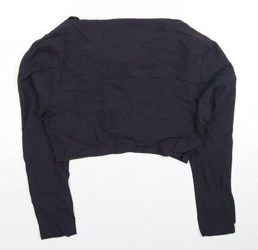 Womens UK Size S Zara Black Cropped Blouse