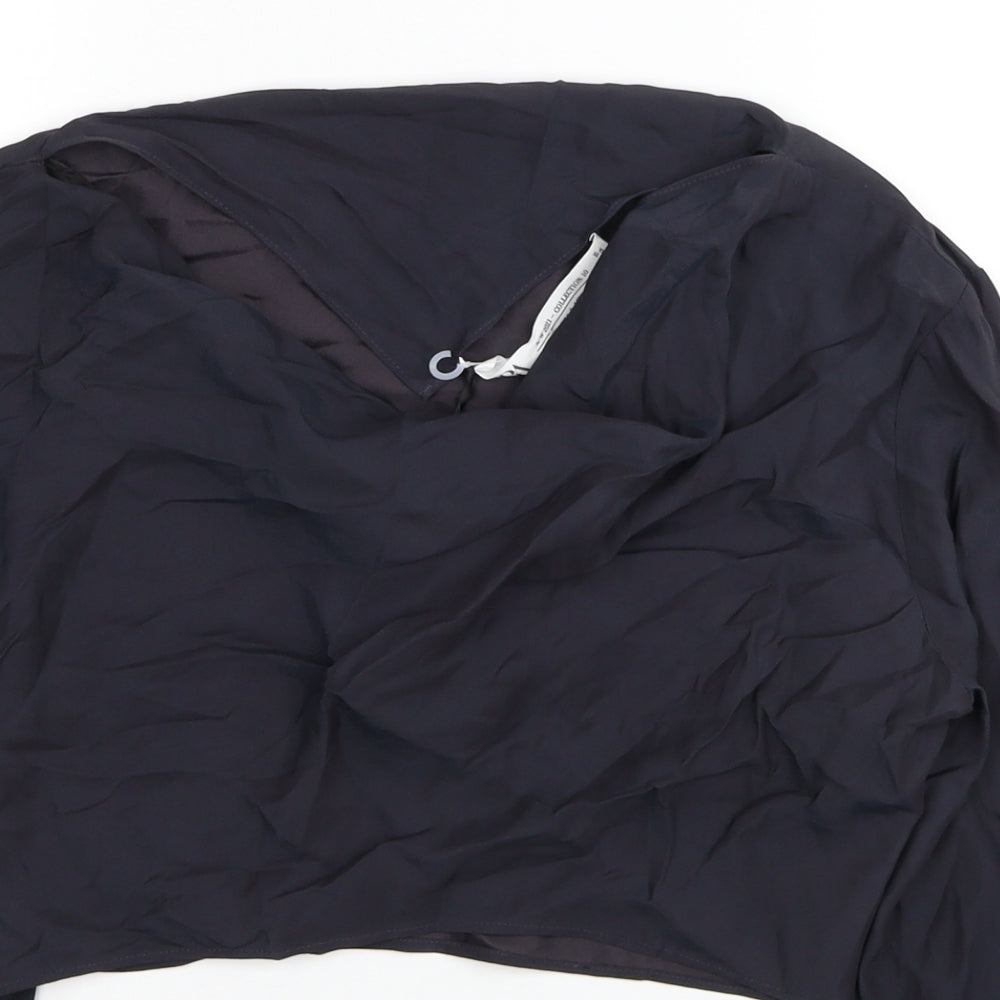 Womens UK Size S Zara Black Cropped Blouse