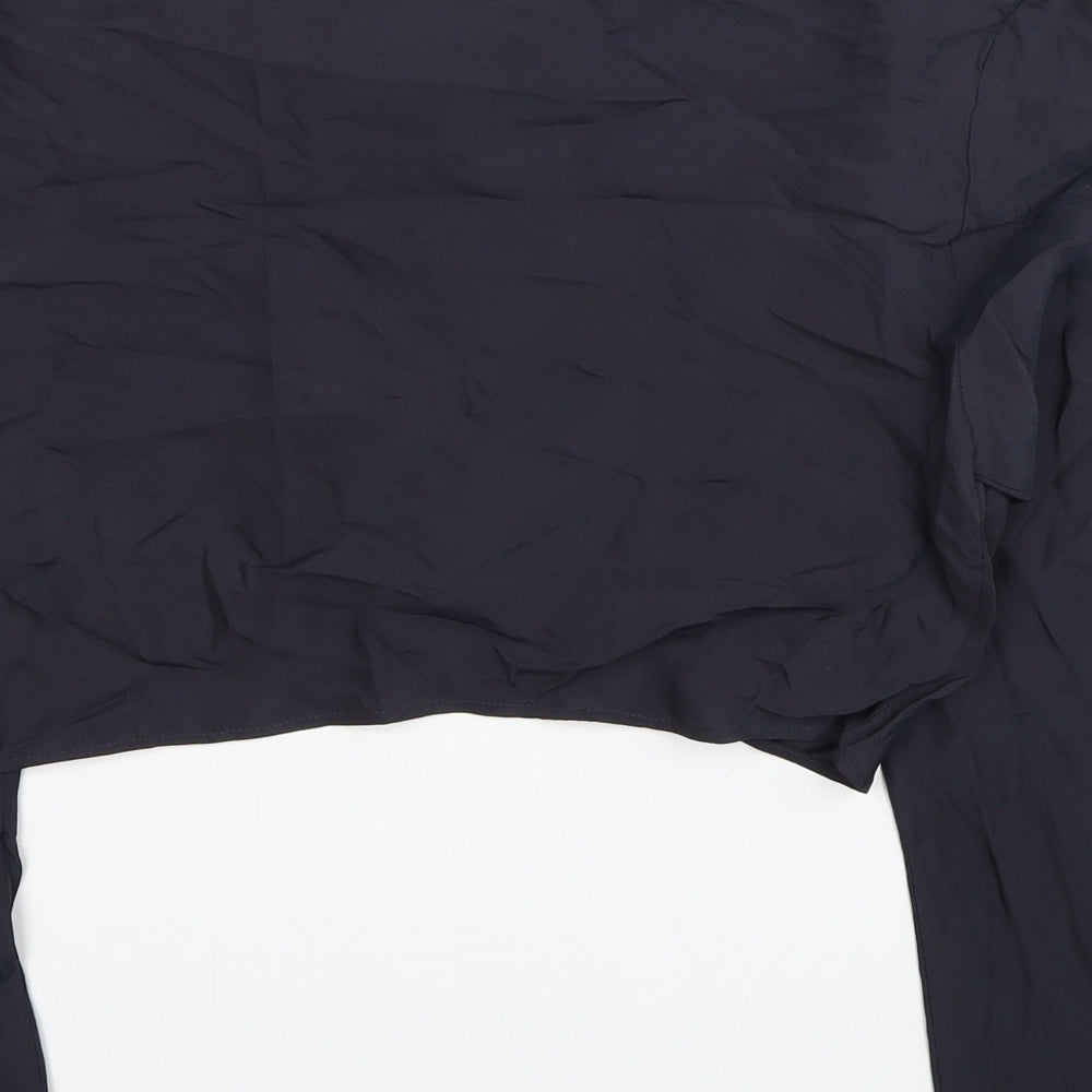 Womens UK Size S Zara Black Cropped Blouse