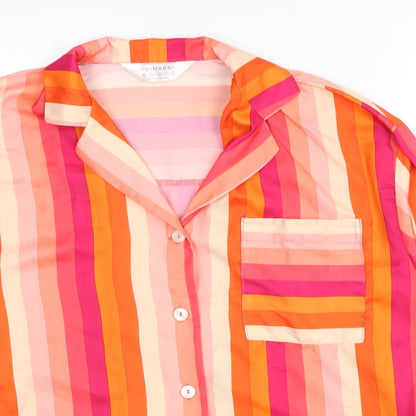 Primark Womens Multicoloured Striped Polyester Basic Button-Up Size 10 Collared