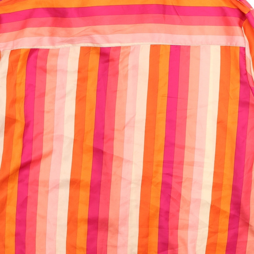 Primark Womens Multicoloured Striped Polyester Basic Button-Up Size 10 Collared