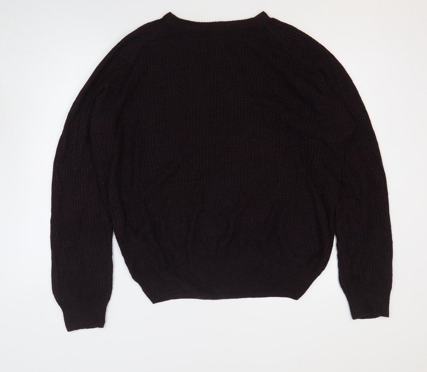 PEP&CO Mens Purple Round Neck Acrylic Pullover Jumper Size M