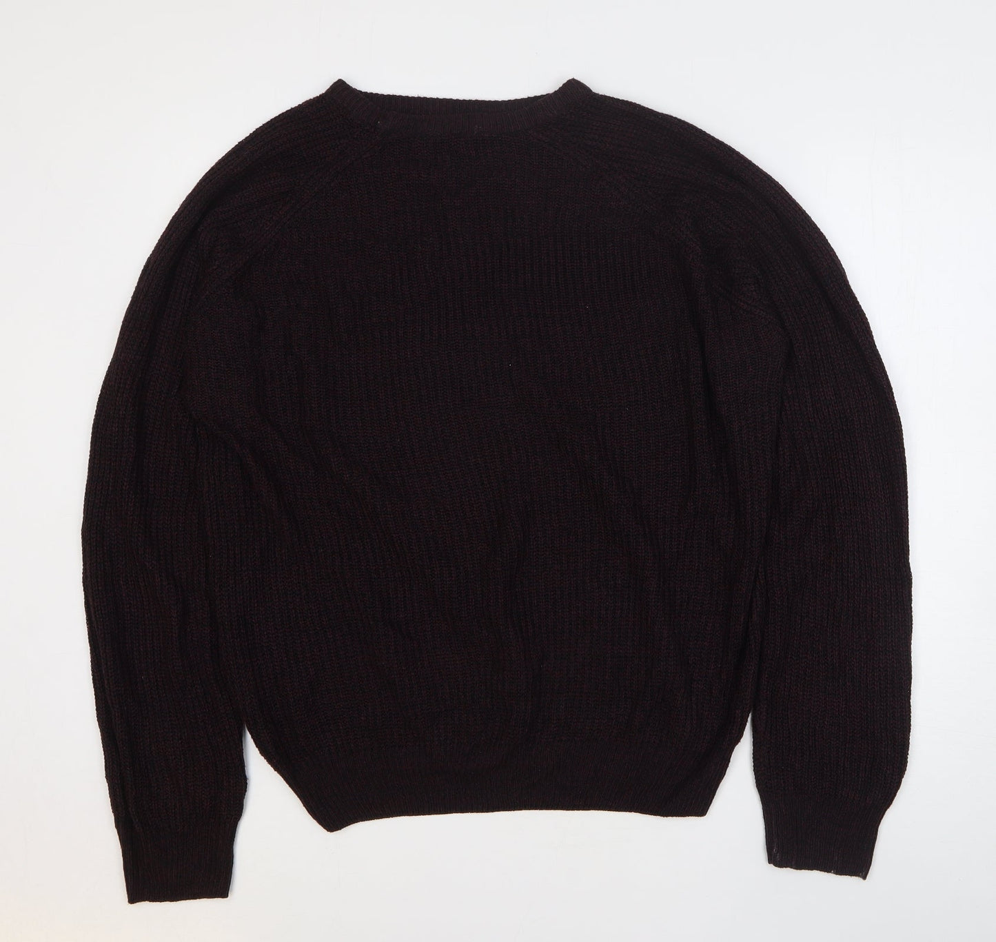 PEP&CO Mens Purple Round Neck Acrylic Pullover Jumper Size M