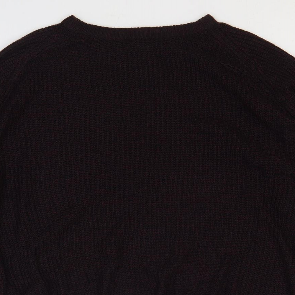 PEP&CO Mens Purple Round Neck Acrylic Pullover Jumper Size M