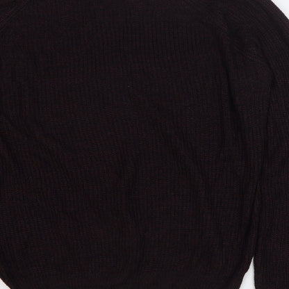 PEP&CO Mens Purple Round Neck Acrylic Pullover Jumper Size M