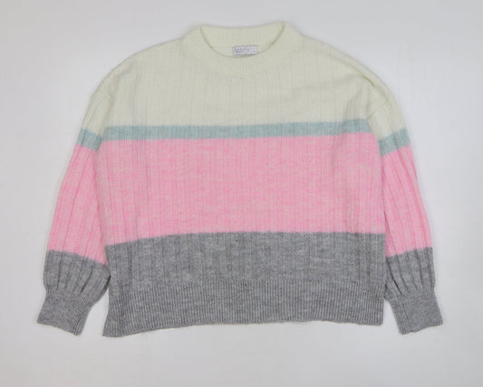 Womens UK Size S Papaya Multicoloured Pullover Jumper