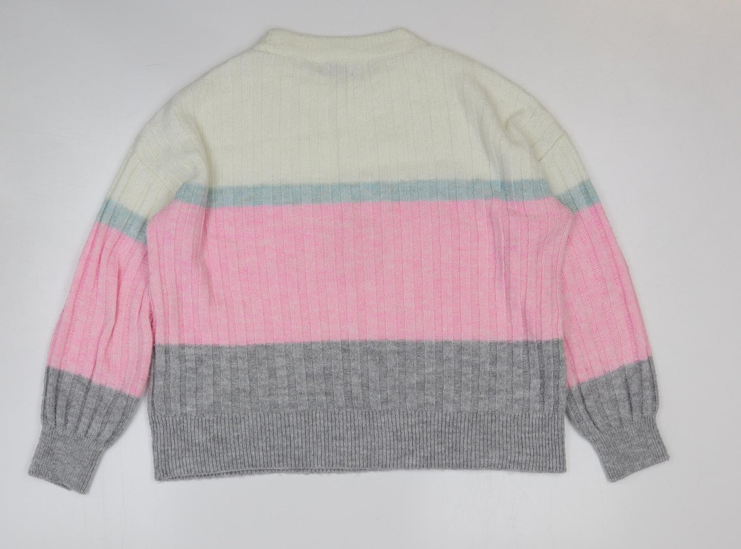 Womens UK Size S Papaya Multicoloured Pullover Jumper