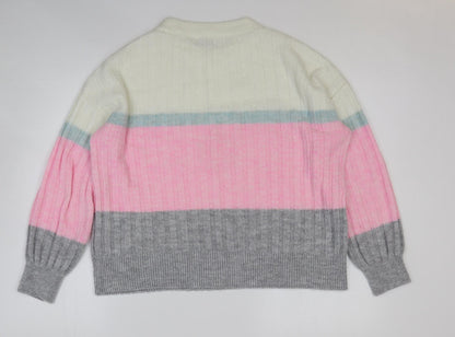 Womens UK Size S Papaya Multicoloured Pullover Jumper