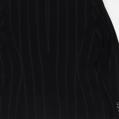 NEXT Womens Black Striped Polyester Jacket Blazer Size 16