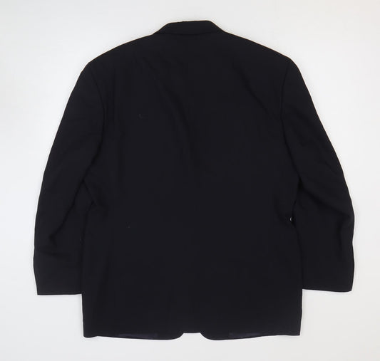 Mens UK Size 44 Woolmark Regular Black Suit Jacket