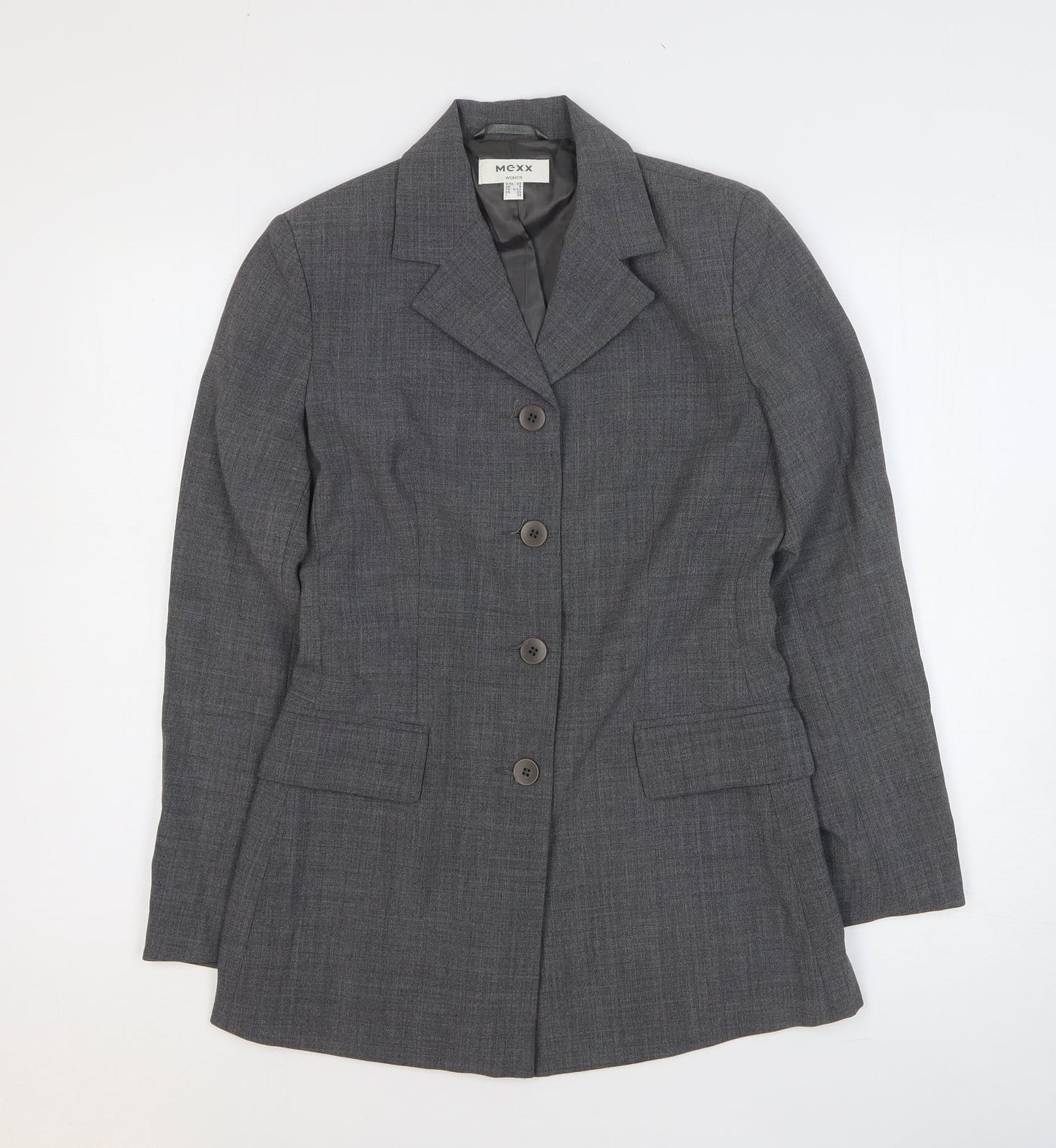 Mexx Womens Grey Polyester Jacket Suit Jacket Size 8