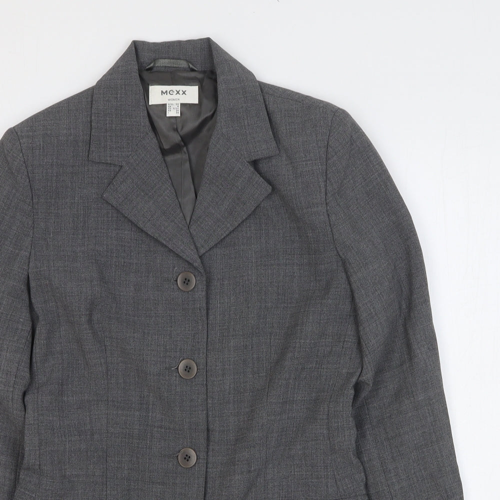 Mexx Womens Grey Polyester Jacket Suit Jacket Size 8