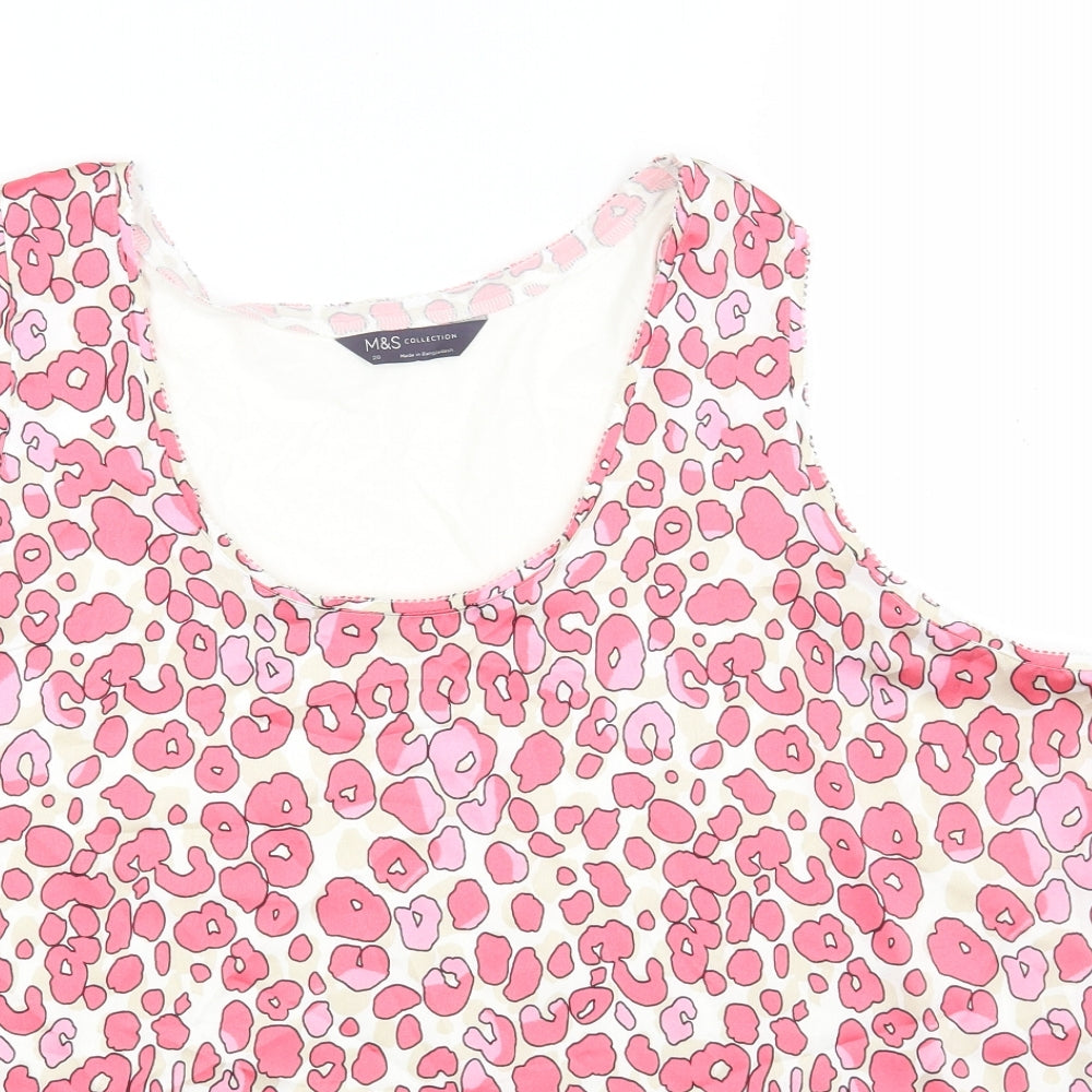 Womens UK Size 20 Marks and Spencer Pink Basic Tank